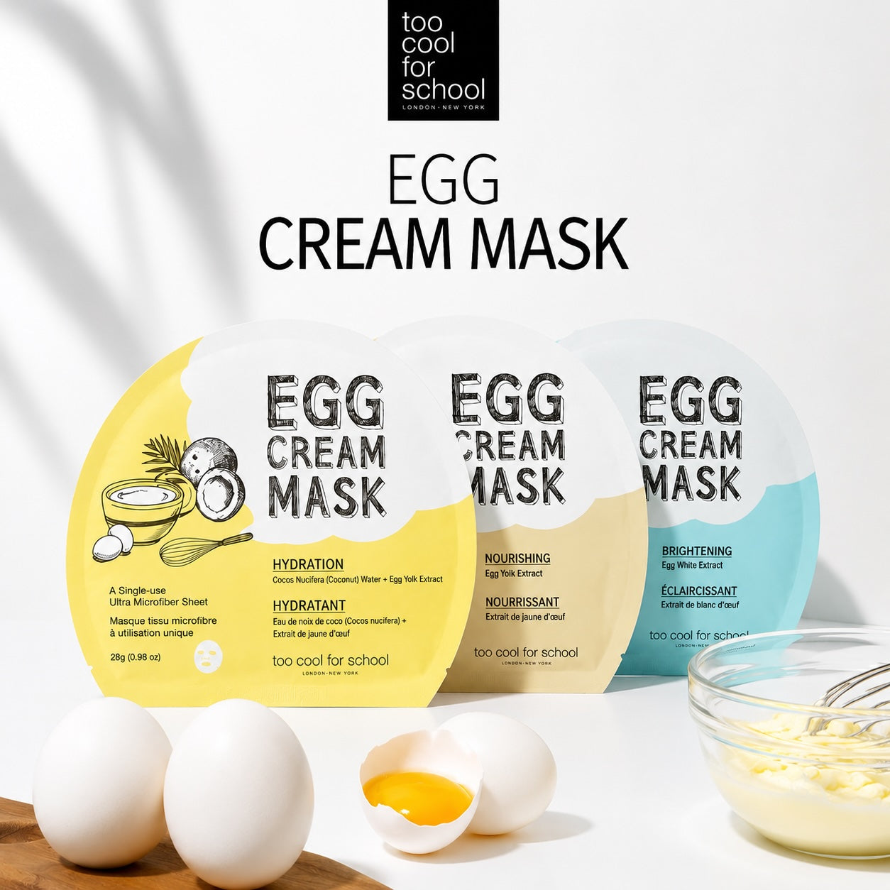 Too Cool For School Egg Cream Mask (Yellow – Hydration)