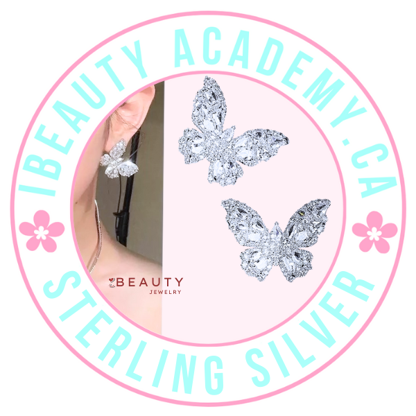 Wedding Earrings - S925 Sterling Silver Butterfly Earrings - PMU, Numbing Cream & Beauty Products to Canada | USA | Australia | Austria | Denmark | UK | France | Germany | Ireland | Italy | Netherlands | New Zealand...
