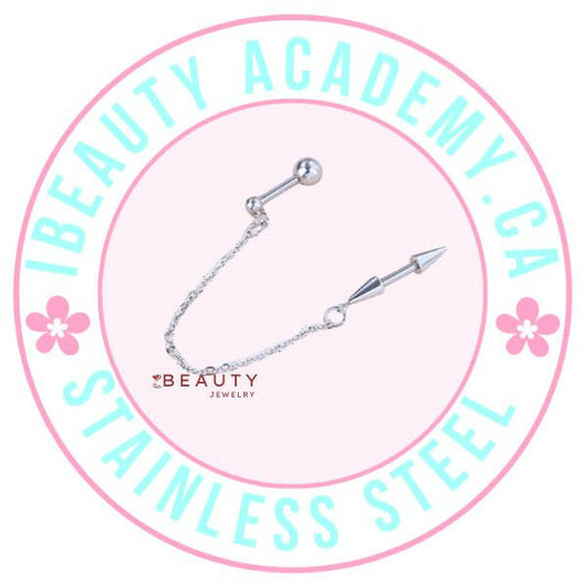 Earrings - Fashion Chain Industrial Piercing - PMU, Numbing Cream & Beauty Products to Canada | USA | Australia | Austria | Denmark | UK | France | Germany | Ireland | Italy | Netherlands | New Zealand...